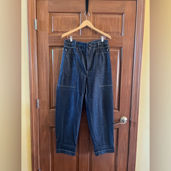 Yohji Yamamoto Denim - Yohji Yamamoto Jeans Dark Denim Pants Wide Leg Blue Indigo Size S (2 Japanese)